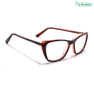 Voyage Glaze Red Cateye Eyeglasses for Men & Women (FPK26002FMG8102)