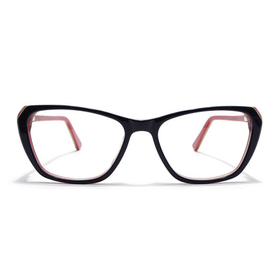 Voyage Glaze Blue & Red Cateye Eyeglasses for Women (FPK26002FMG8103)