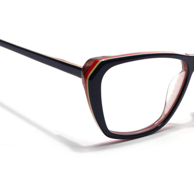 Voyage Glaze Blue & Red Cateye Eyeglasses for Women (FPK26002FMG8103)