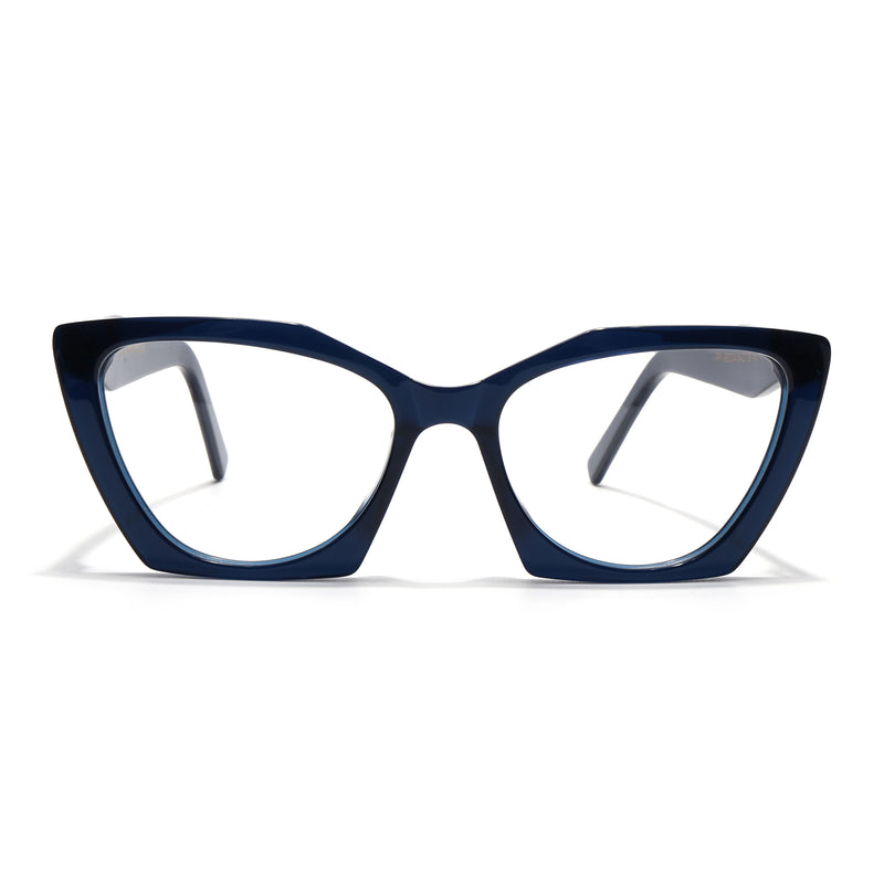 Voyage Glaze Blue Cateye Eyeglasses for Women (FPK26004FMG8144)