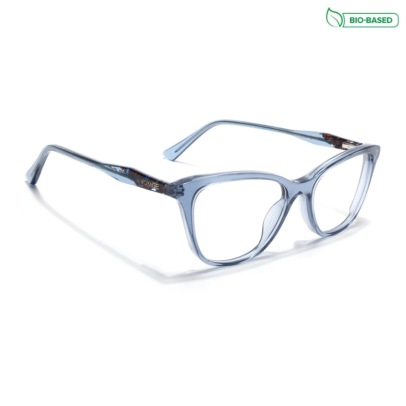 Voyage Glaze Blue Cateye Eyeglasses for Women (FPK26005FMG8084)