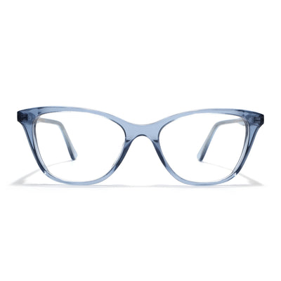 Voyage Glaze Blue Cateye Eyeglasses for Men & Women (FPK26005FMG8084)