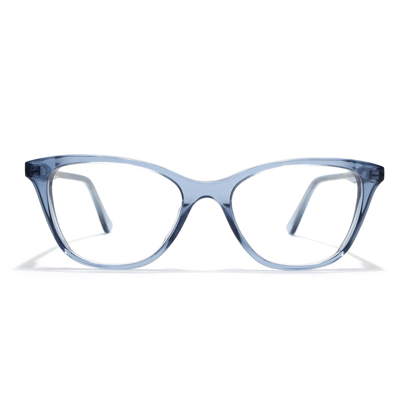 Voyage Glaze Blue Cateye Eyeglasses for Women (FPK26005FMG8084)
