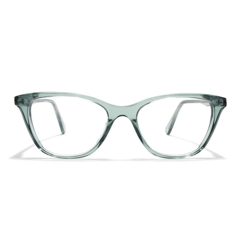 Voyage Glaze Green Cateye Eyeglasses for Women (FPK26005FMG8087)