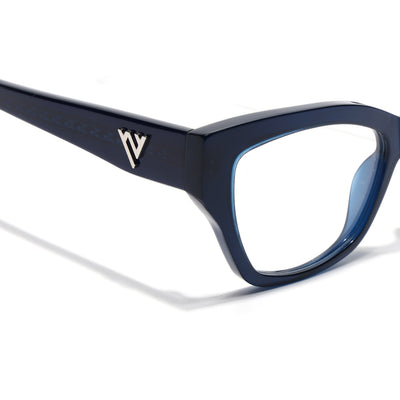 Voyage Glaze Blue Cateye Eyeglasses for Women (FPK26006FMG8130)