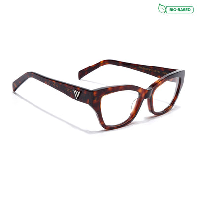 Voyage Glaze Demi Brown Cateye Eyeglasses for Women (FPK26006FMG8133)