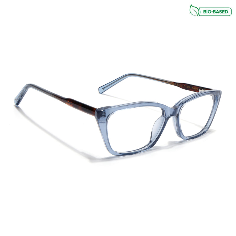 Voyage Glaze Blue Cateye Eyeglasses for Women (FPK26007FMG8105)