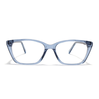 Voyage Glaze Blue Cateye Eyeglasses for Men & Women (FPK26007FMG8105)