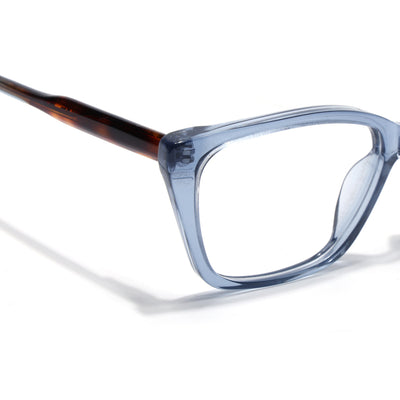 Voyage Glaze Blue Cateye Eyeglasses for Men & Women (FPK26007FMG8105)