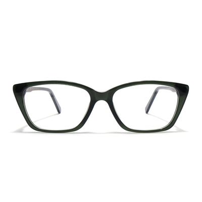 Voyage Glaze Olive Cateye Eyeglasses for Men & Women (FPK26007FMG8108)