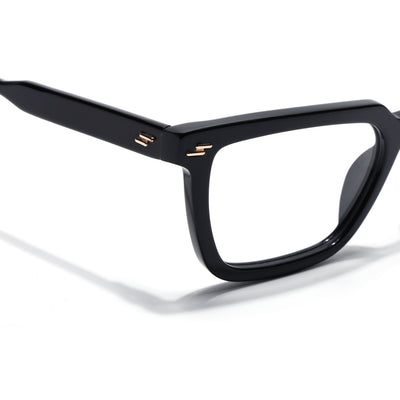 Voyage Glaze Black Rectangle Eyeglasses for Men & Women (FPK26008FMG8109)