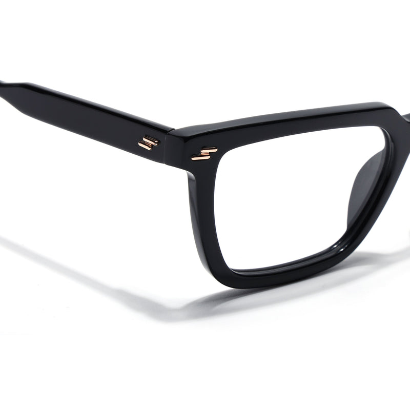 Voyage Glaze Black Rectangle Eyeglasses for Men & Women (FPK26008FMG8109)