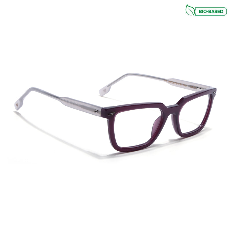 Voyage Glaze Purple Rectangle Eyeglasses for Men & Women (FPK26008FMG8110)