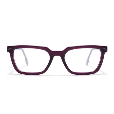 Voyage Glaze Purple Rectangle Eyeglasses for Men & Women (FPK26008FMG8110)