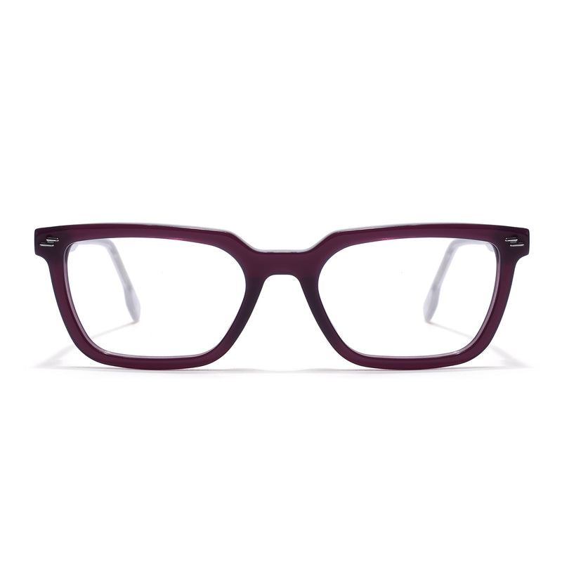 Voyage Glaze Purple Rectangle Eyeglasses for Men & Women (FPK26008FMG8110)