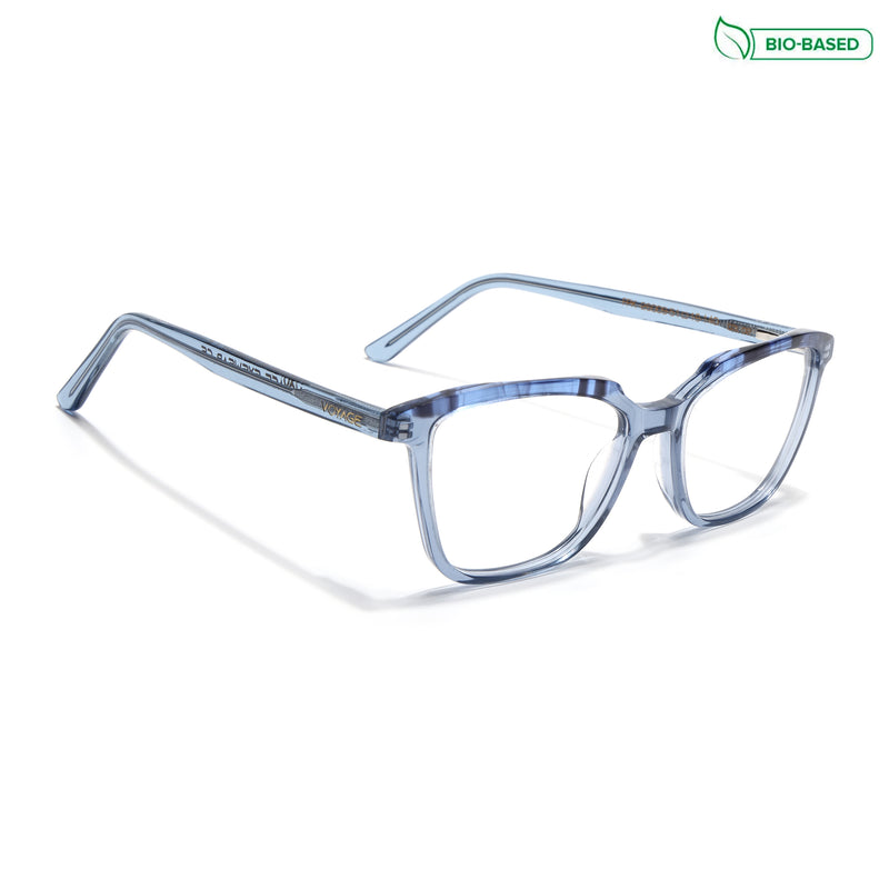 Voyage Glaze Blue Wayfarer Eyeglasses for Men & Women (FPK26009FMG8119)