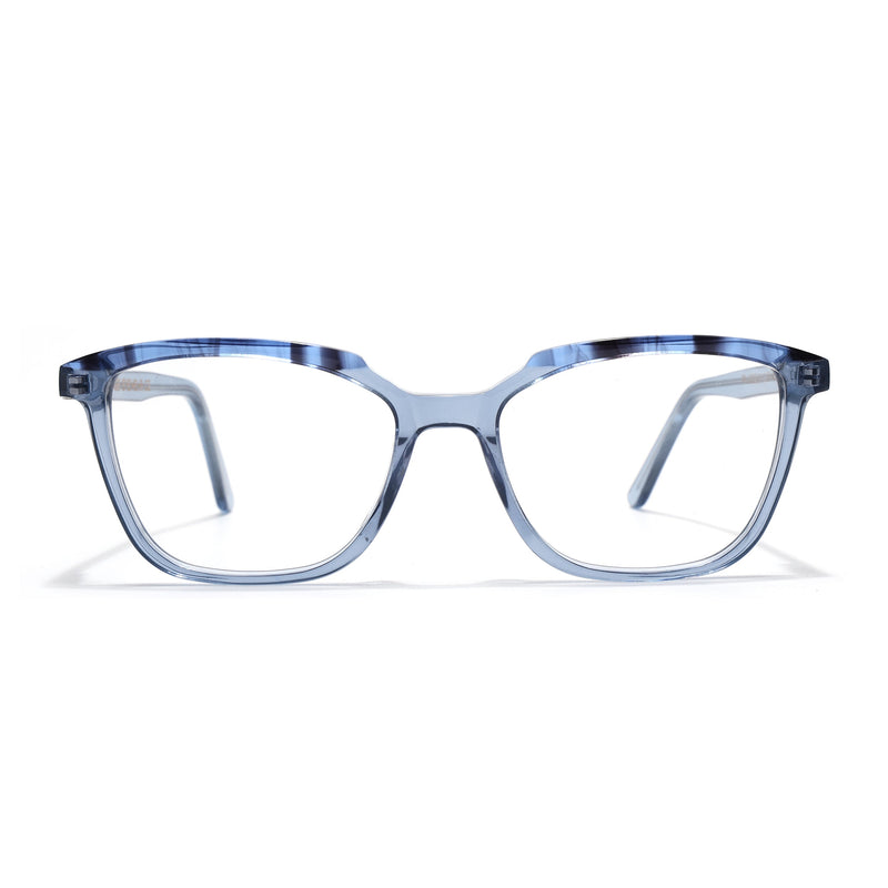 Voyage Glaze Blue Wayfarer Eyeglasses for Men & Women (FPK26009FMG8119)