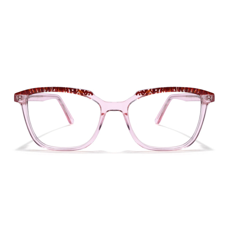 Voyage Glaze Pink Wayfarer Eyeglasses for Men & Women (FPK26009FMG8121)
