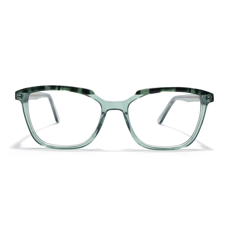 Voyage Glaze Green Wayfarer Eyeglasses for Men & Women (FPK26009FMG8123)