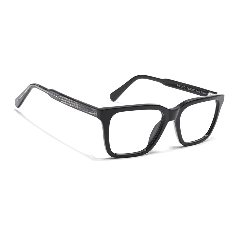 Voyage Glaze Black Wayfarer Acetate Eyeglasses for Men & Women (FPK26011FMG8690)