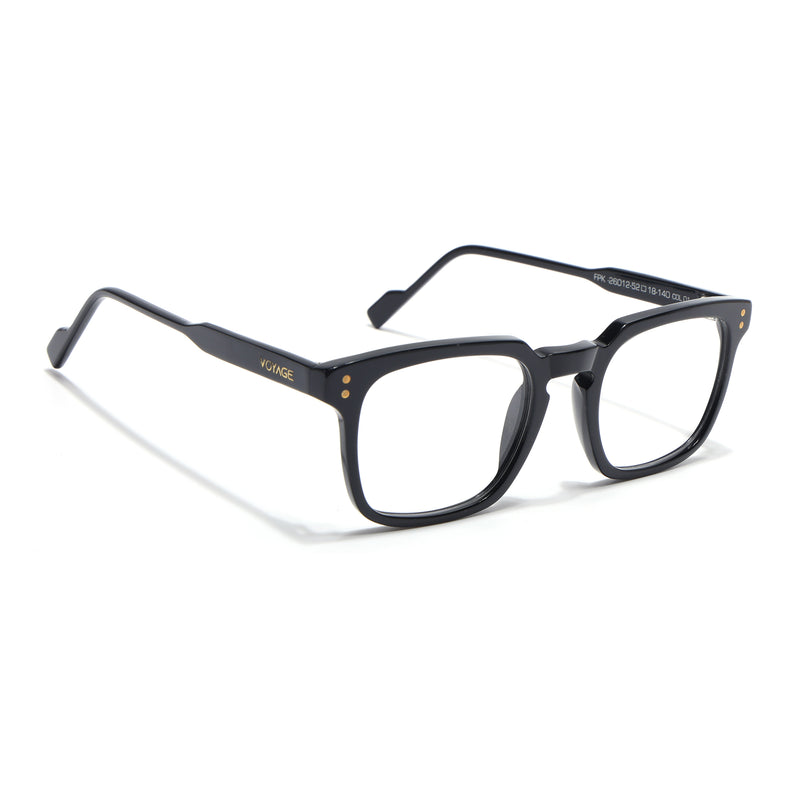 Voyage Glaze Black Wayfarer Acetate Eyeglasses for Men & Women (FPK26012FMG8670)