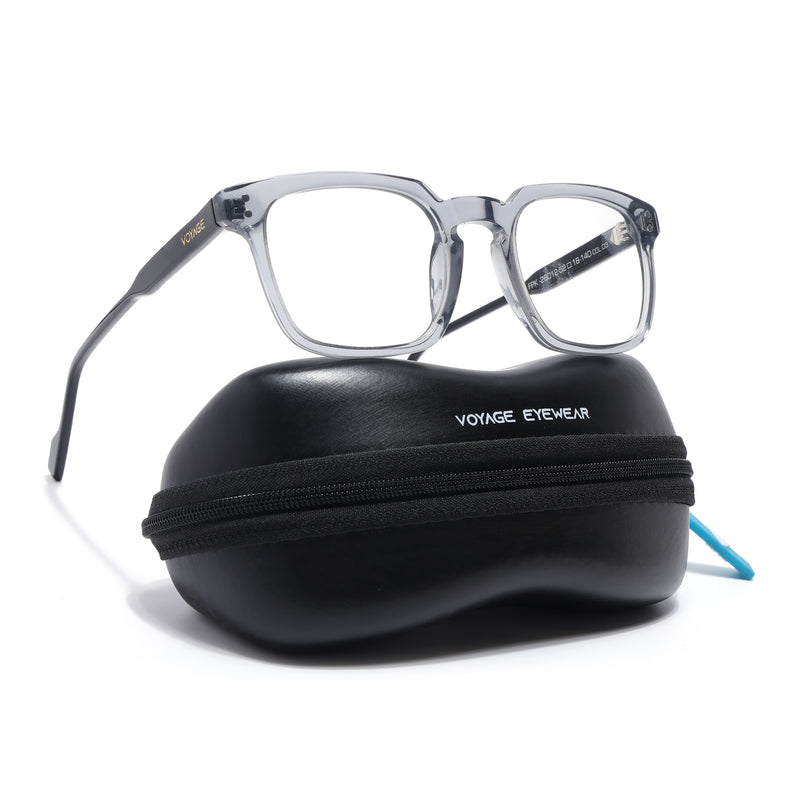 Voyage Glaze Grey Wayfarer Acetate Eyeglasses for Men & Women (FPK26012FMG8671)