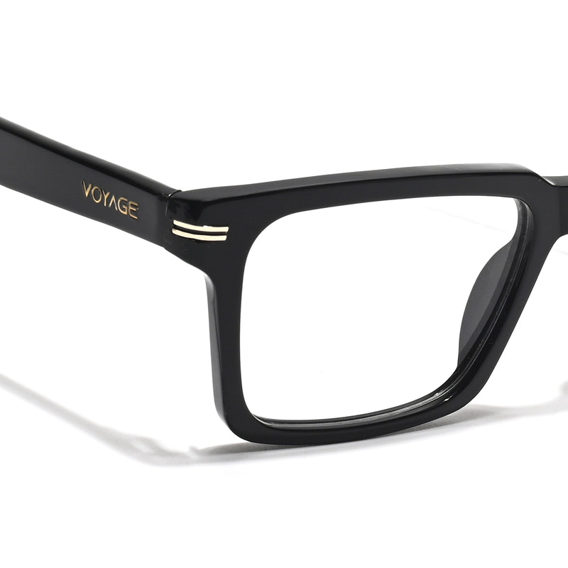 Voyage Glaze Black Rectangle Acetate Eyeglasses for Men & Women (FPK26013FMG8635)