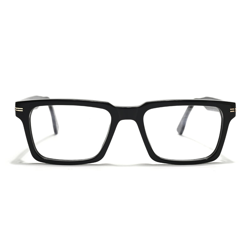 Voyage Glaze Black Rectangle Acetate Eyeglasses for Men & Women (FPK26013FMG8635)