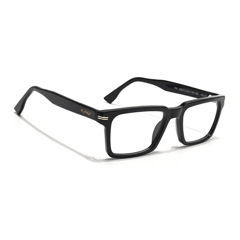Voyage Glaze Black Rectangle Acetate Eyeglasses for Men & Women (FPK26013FMG8635)