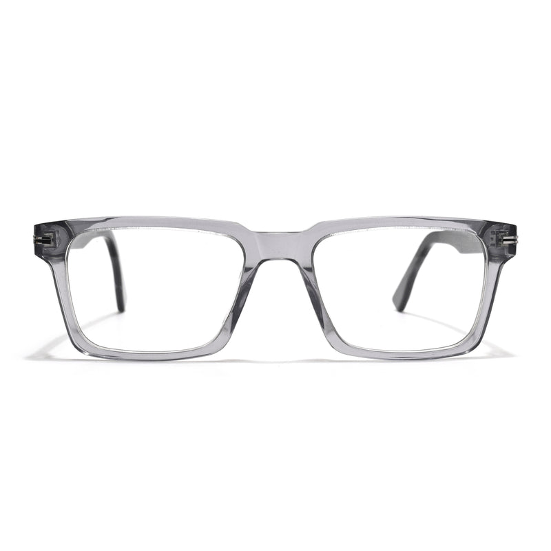 Voyage Glaze Grey Rectangle Acetate Eyeglasses for Men & Women (FPK26013FMG8636)