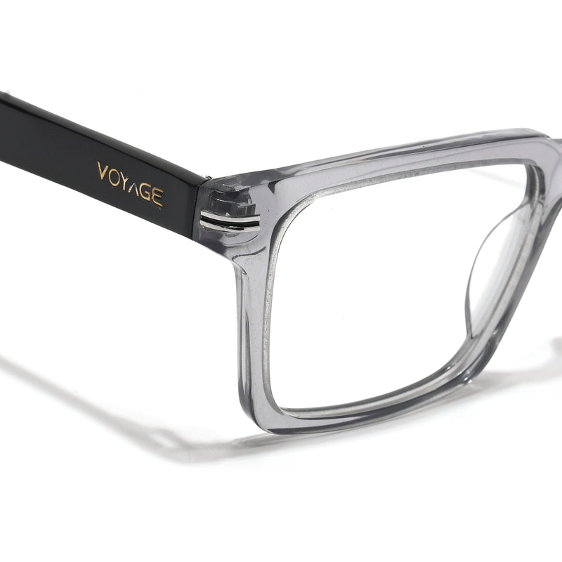 Voyage Glaze Grey Rectangle Acetate Eyeglasses for Men & Women (FPK26013FMG8636)