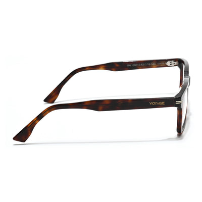 Voyage Glaze Demi Brown Rectangle Acetate Eyeglasses for Men & Women (FPK26013FMG8637)
