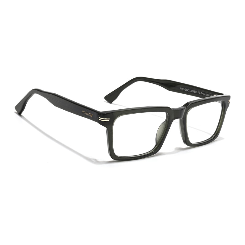 Voyage Glaze Green Rectangle Acetate Eyeglasses for Men & Women (FPK26013FMG8638)