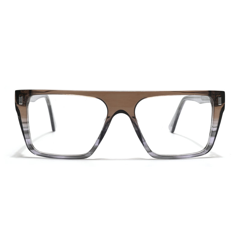 Voyage Glaze Brown Wayfarer Acetate Eyeglasses for Men & Women (FPK26014FMG8648)