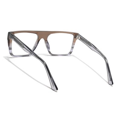 Voyage Glaze Brown Wayfarer Acetate Eyeglasses for Men & Women (FPK26014FMG8648)