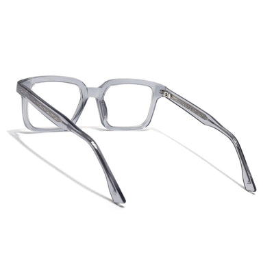 Voyage Glaze Grey Square Acetate Eyeglasses for Men & Women (FPK26015FMG8656)