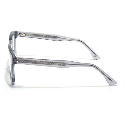 Voyage Glaze Grey Square Acetate Eyeglasses for Men & Women (FPK26015FMG8656)