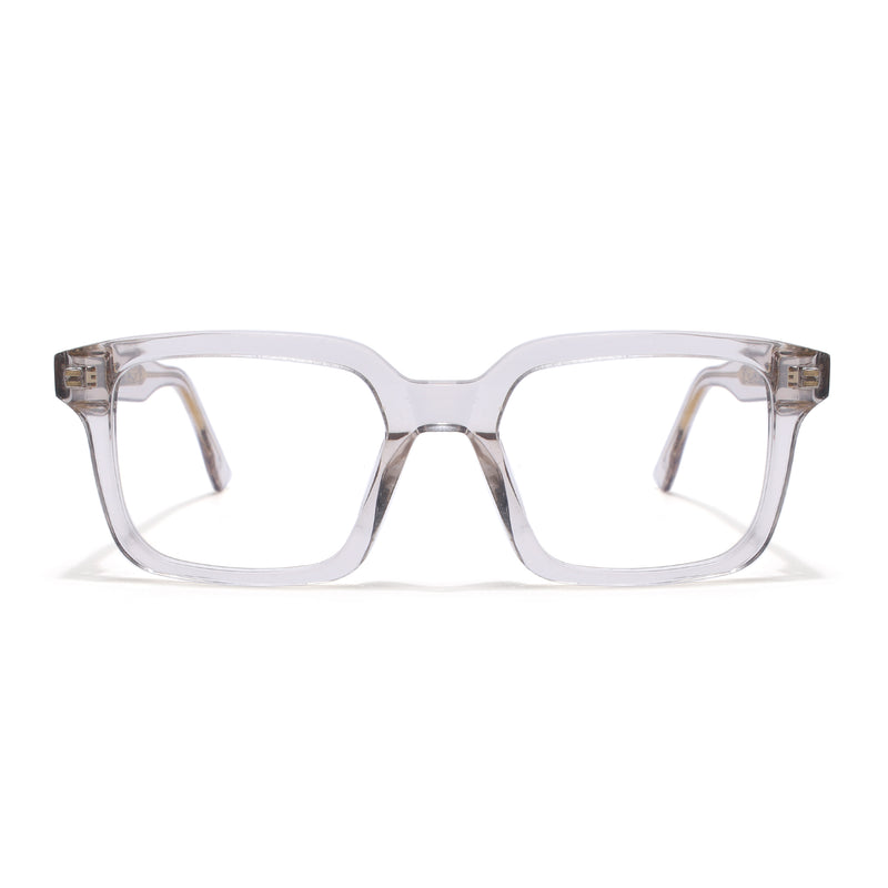 Voyage Glaze Transparent Square Acetate Eyeglasses for Men & Women (FPK26015FMG8657)