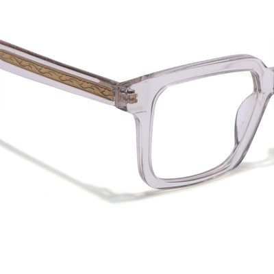 Voyage Glaze Transparent Square Acetate Eyeglasses for Men & Women (FPK26015FMG8657)
