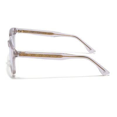 Voyage Glaze Transparent Square Acetate Eyeglasses for Men & Women (FPK26015FMG8657)