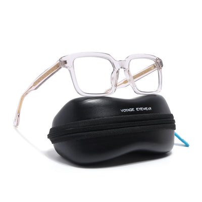 Voyage Glaze Transparent Square Acetate Eyeglasses for Men & Women (FPK26015FMG8657)