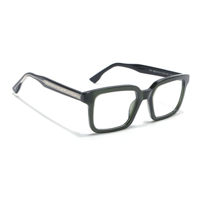 Voyage Glaze Green Square Acetate Eyeglasses for Men & Women (FPK26015FMG8658)