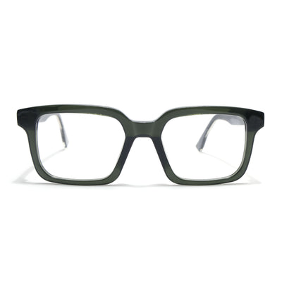 Voyage Glaze Green Square Acetate Eyeglasses for Men & Women (FPK26015FMG8658)