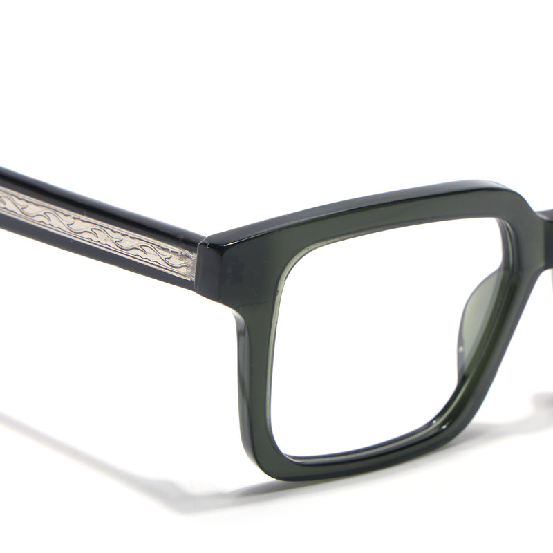 Voyage Glaze Green Square Acetate Eyeglasses for Men & Women (FPK26015FMG8658)