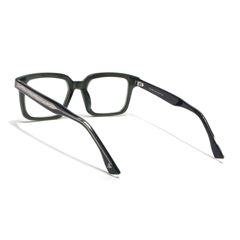 Voyage Glaze Green Square Acetate Eyeglasses for Men & Women (FPK26015FMG8658)