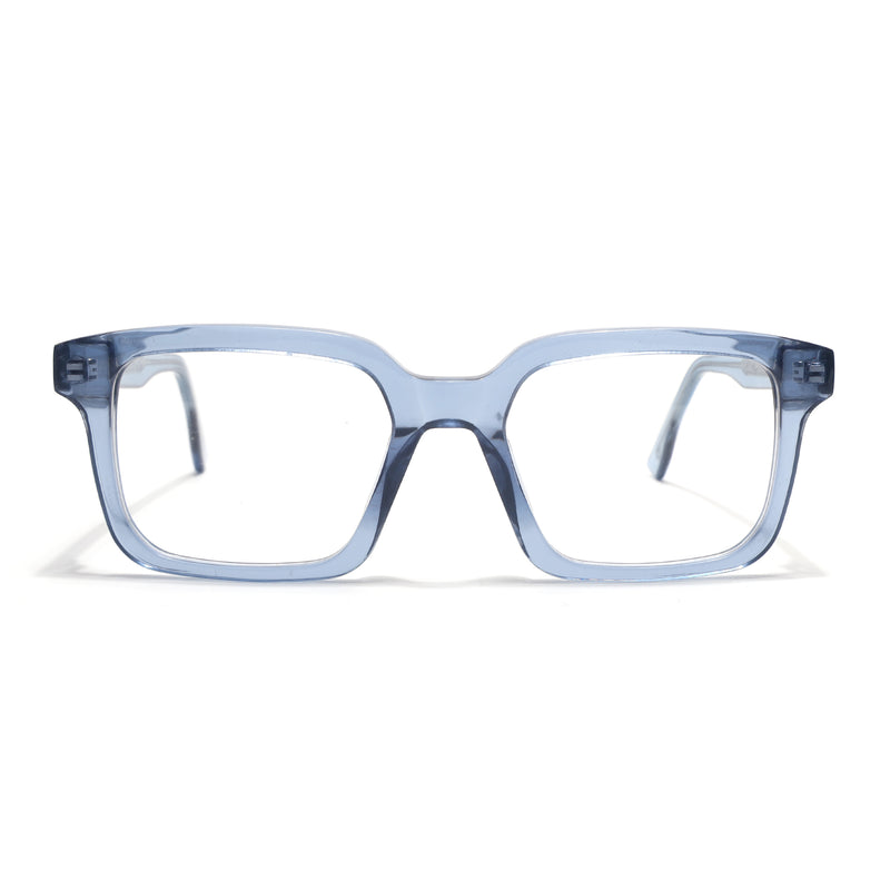 Voyage Glaze Blue Square Acetate Eyeglasses for Men & Women (FPK26015FMG8659)