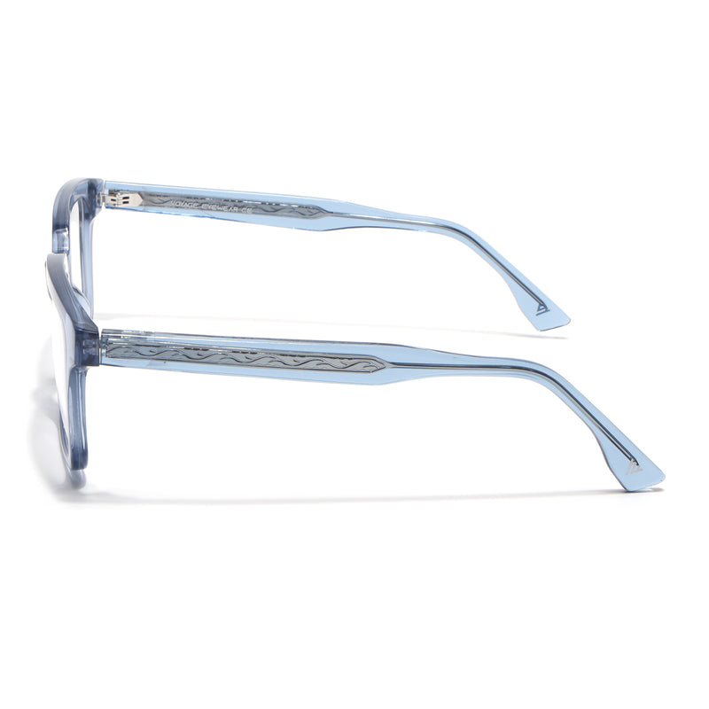 Voyage Glaze Blue Square Acetate Eyeglasses for Men & Women (FPK26015FMG8659)