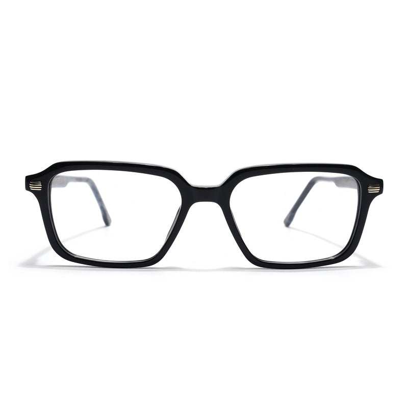 Voyage Glaze Black Rectangle Eyeglasses for Men & Women (FPK26016FMG8094)