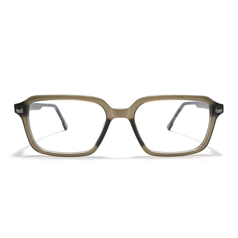 Voyage Glaze Olive Rectangle Eyeglasses for Men & Women (FPK26016FMG8095)