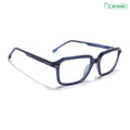 Voyage Glaze Blue Rectangle Eyeglasses for Men & Women (FPK26016FMG8096)